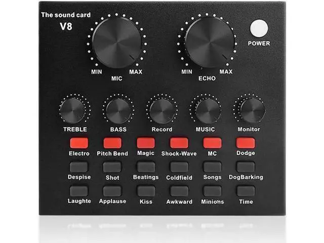 Alt view image 8 of 14 - Live Sound Card Portable Mobile Audio Mixer, Karaoke Sound Mixer Recording Sound Card for Live Broadcast K Songs Recording Voice Chatting