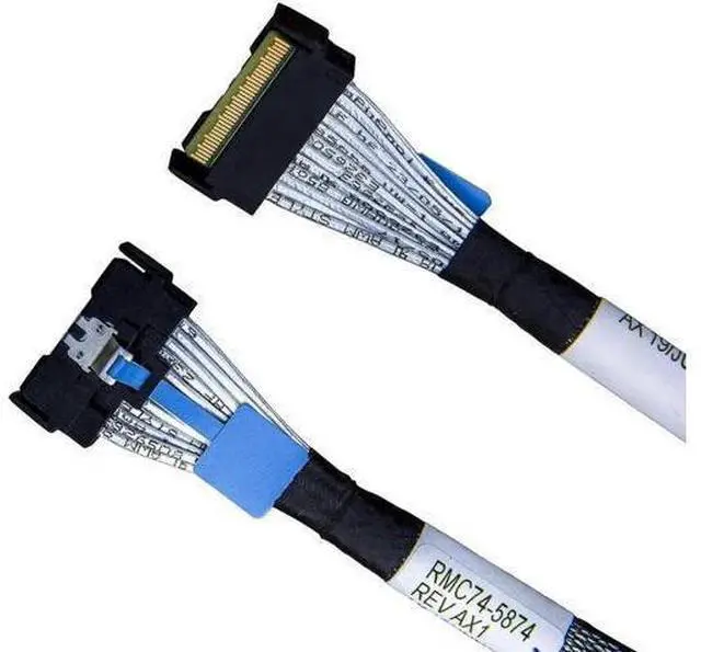 Alt view image 6 of 9 - 80cm PCIe 4.0 MCIO 74Pin to Dual 68Pin Splitter Cable with Power, x8 to Dual Port Adapter Cable