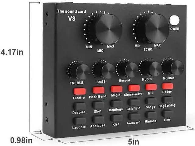 Alt view image 12 of 14 - Live Sound Card Portable Mobile Audio Mixer, Karaoke Sound Mixer Recording Sound Card for Live Broadcast K Songs Recording Voice Chatting