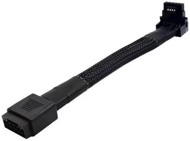 Alt view image 6 of 10 - Aomoproing 12VHPWR Cable, 16 Pin GPU PCIe 5.0 Female to Male Extension 90 Degree Angle 16AWG 600W Sleeved Adapter for 12+4pin RTX 4090 4080 4070Ti 3090Ti Graphic Card 7.1-inch (Type A)