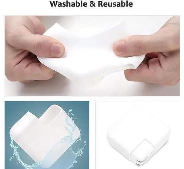Alt view image 10 of 14 - Silicone Charger Protective Cover Case for MacBook Air 13 inch 2020 2019 2018 A2337 M1 A2179 A1932 Retina Display fits Touch IDPower Protector Case