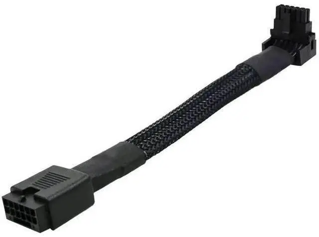 Alt view image 6 of 10 - Aomoproing 12VHPWR Cable, 16 Pin GPU PCIe 5.0 Female to Male Extension 90 Degree Angle 16AWG 600W Sleeved Adapter for 12+4pin RTX 4090 4080 4070Ti 3090Ti Graphic Card 7.1-inch (Type B)