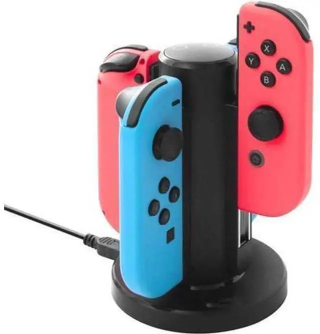 Alt view image 7 of 12 - Charging Dock for Nintendo Switch Joy Con, Charges Up to 4 Joy-Con Controllers Simultaneously (Black)