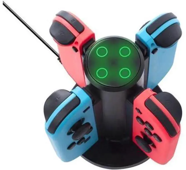 Alt view image 9 of 12 - Charging Dock for Nintendo Switch Joy Con, Charges Up to 4 Joy-Con Controllers Simultaneously (Black)