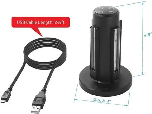 Alt view image 11 of 12 - Charging Dock for Nintendo Switch Joy Con, Charges Up to 4 Joy-Con Controllers Simultaneously (Black)