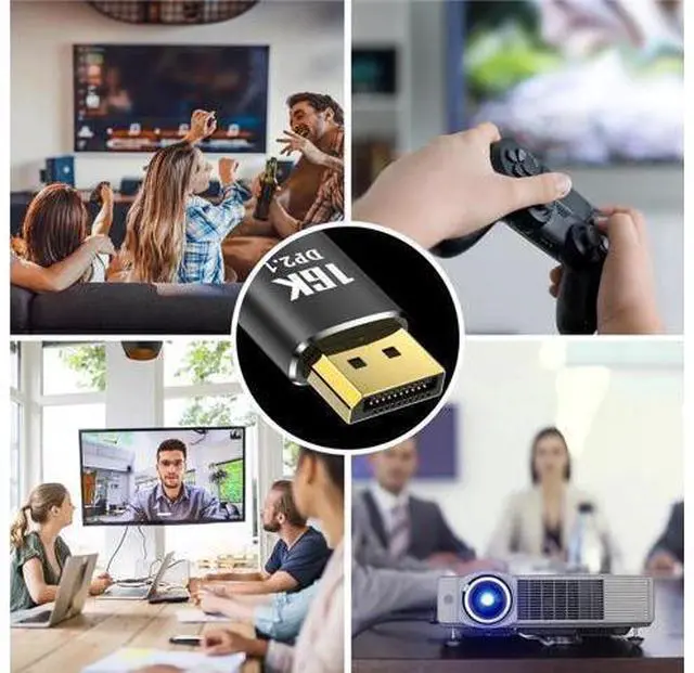 Alt view image 11 of 12 - AOMOPROING 16K Displayport to Display Port 2.1 6.6FT, 40Gbps Display Cord, 4K Video Monitor Cable Support 8K@120Hz 4K@240Hz HDR/eARC/FreeSync/G-Sync Connecting PC/Computer/Gaming/Graphics Card