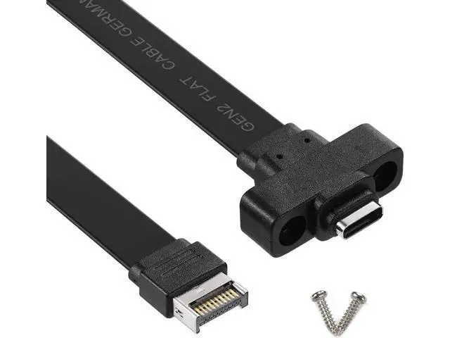 Alt view image 7 of 12 - 57cm USB 3.1 Gen2 Type-E to Type-C Front Panel Extension Cable, 10Gbps Internal Adapter Cable with Mount Screw
