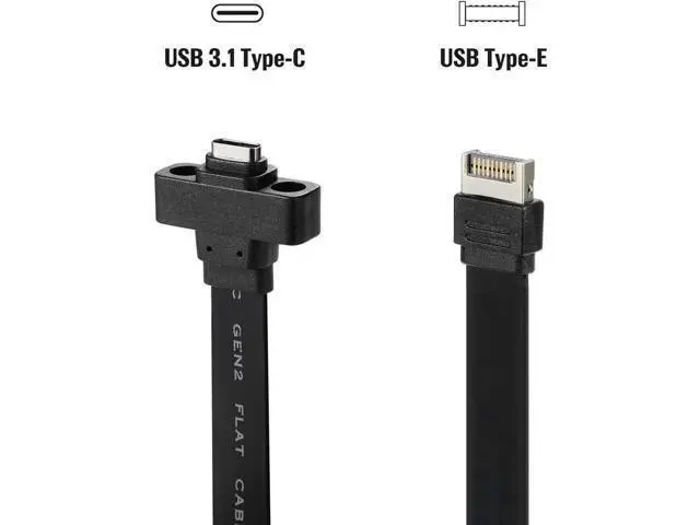 Alt view image 8 of 12 - 57cm USB 3.1 Gen2 Type-E to Type-C Front Panel Extension Cable, 10Gbps Internal Adapter Cable with Mount Screw