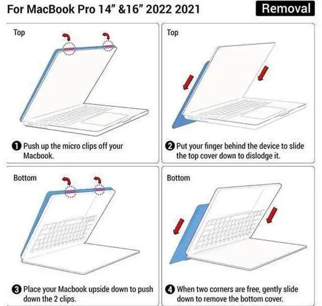 Alt view image 13 of 14 - Compatible with MacBook Pro 14 inch Case 2023 2022 2021 Release M2 A2779 A2442 M1 Pro/Max Chip with Touch ID, Hard Shell Case with Keyboard Cover