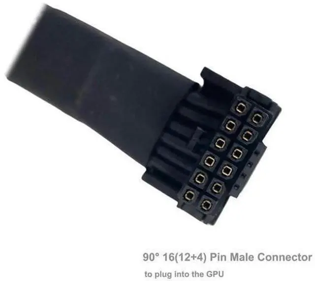 Alt view image 8 of 10 - Aomoproing 12VHPWR Cable, 16 Pin GPU PCIe 5.0 Female to Male Extension 90 Degree Angle 16AWG 600W Sleeved Adapter for 12+4pin RTX 4090 4080 4070Ti 3090Ti Graphic Card 7.1-inch (Type B)