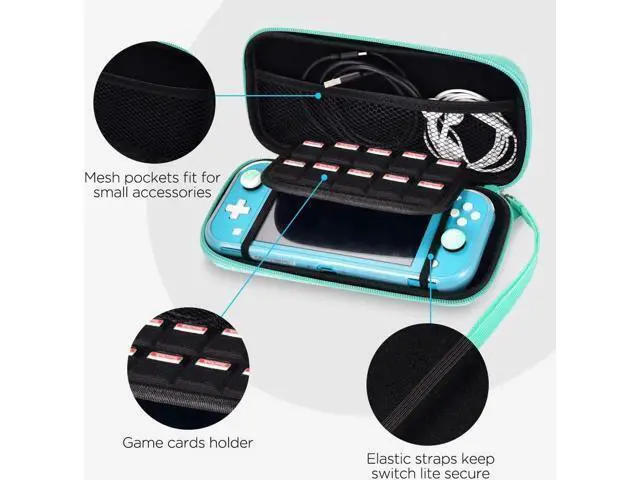 Alt view image 10 of 14 - Switch Lite Accessories Kit, Accessories Bundle with Carrying Case, Protective Cover case, 2-Pack Tempered Glass Screen Protector, 4 Thumb Grips