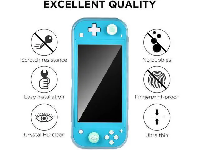 Alt view image 12 of 14 - Switch Lite Accessories Kit, Accessories Bundle with Carrying Case, Protective Cover case, 2-Pack Tempered Glass Screen Protector, 4 Thumb Grips