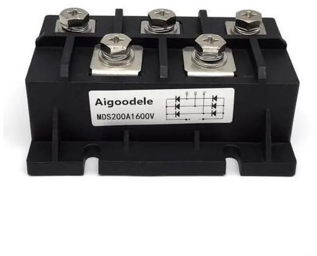 Alt view image 8 of 14 - MDS200-16 200A 1600V Three Phase Bridge Rectifier Module, AC to DC Converter for CNC, Motor Drives, Power Supply with Efficient Heat Dissipation