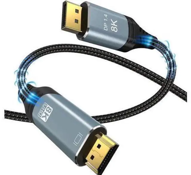 Alt view image 8 of 14 - 10FT HDMI to DisplayPort Cable, Unidirectional HDMI Input to DP Output, 8K & 4K Supported for PS5, Xbox, Mac Mini, PC Monitor
