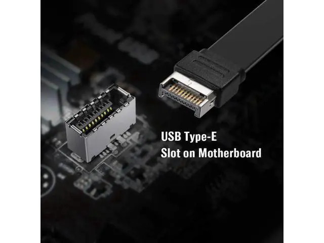 Alt view image 11 of 12 - 57cm USB 3.1 Gen2 Type-E to Type-C Front Panel Extension Cable, 10Gbps Internal Adapter Cable with Mount Screw