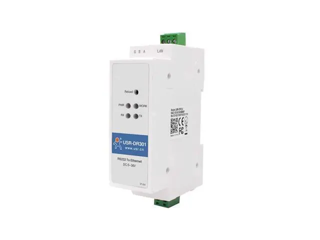 Alt view image 5 of 8 - DR301 DIN-Rail RS232 Serial to Ethernet Converter Tiny Size RS232 Ethernet Serial Device Server Supports Websocket