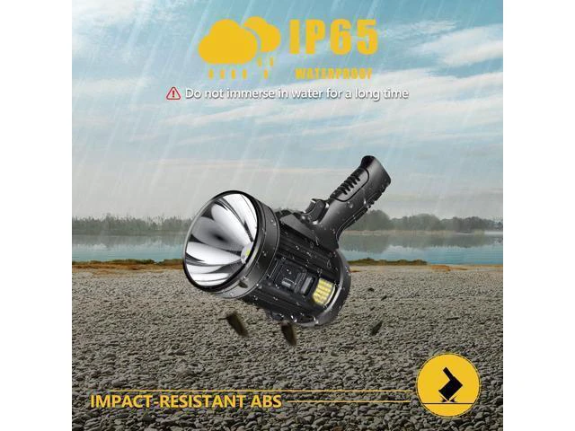 Alt view image 14 of 14 - 100000 Lumen Spotlight, Led Rechargeable Spotlight Flashlight with Tripod, 6 Modes and 3 Colors Filter, Super Bright Solar Spot Lights Outdoor Handheld for Hunting, Boating, Camping