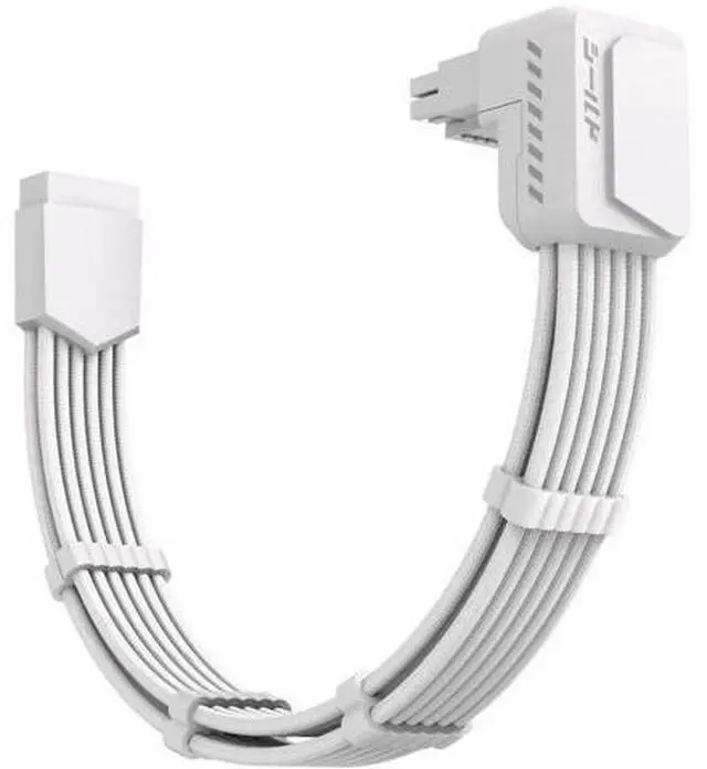 Alt view image 8 of 14 - Aomoproing Shield PCIE 5.1 GPU Extension Cable with 90 Degree 12V-2x6 Angle Adapter,16pin (12+4) 12VHPWR PCIe 5.1 PSU Cable Extension for RTX 40/50 Series with Combs-Standard Type-White