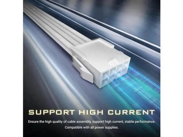 Alt view image 9 of 14 - PSU Cables, Sleeved Cable Extension Kit /24pin ATX /4+4pin EPS /8-pin PCI-E /6pin PCI-E PSU Extension Cable Kit 30cm Length with Combs, White ConnectorWhite