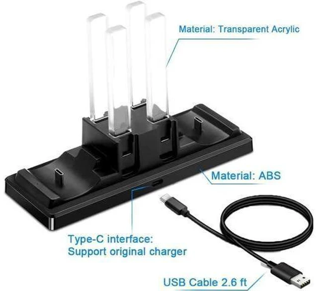 Alt view image 11 of 14 - 6 In 1 Charger Dock for Nintendo Switch Joy-Con Controllers and Pro Con,Controller Charging Dock for Nintendo Switch