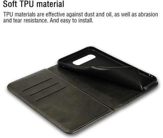 Alt view image 14 of 14 - Galaxy S10 Plus Wallet Premium Leather Folio Case with Kickstand Card Slots Magnetic Closure Flip Notebook Cover TPU Interior Case Compatible with Galaxy S10 Plus