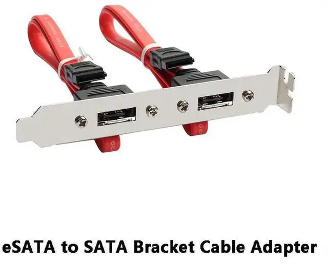 Alt view image 3 of 4 - eSATA to SATA Bracket Cable Adapter w/ Full Profile PCI Cover,Dual Ports External eSATA to Motherboard 6Gbps SATA Header Cord