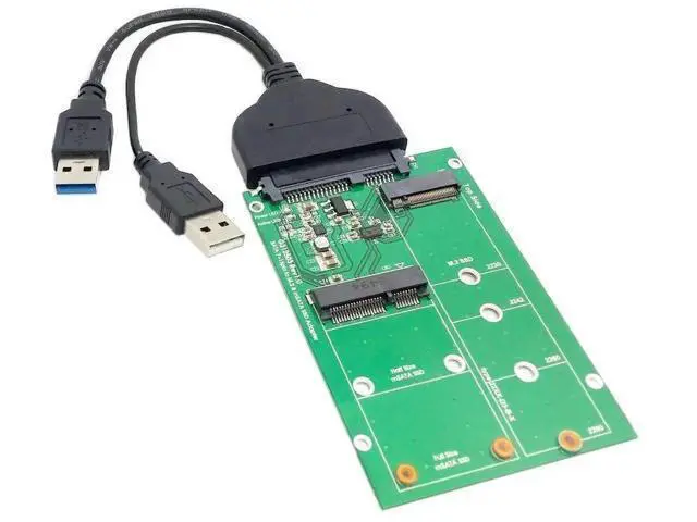 Alt view image 8 of 14 - 2-in-1 mSATA & NGFF SATA SSD to 2.5" SATA 3.0 PCB Adapter, Comes with SATA to USB 3.0 Cable