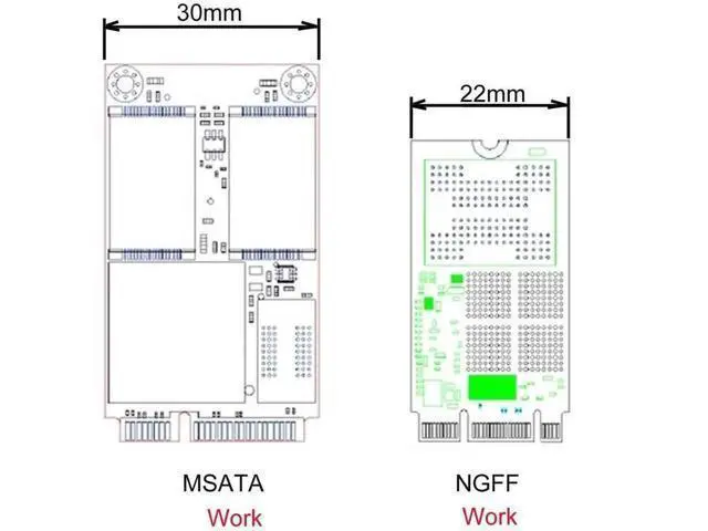 Alt view image 9 of 14 - 2-in-1 mSATA & NGFF SATA SSD to 2.5" SATA 3.0 PCB Adapter, Comes with SATA to USB 3.0 Cable