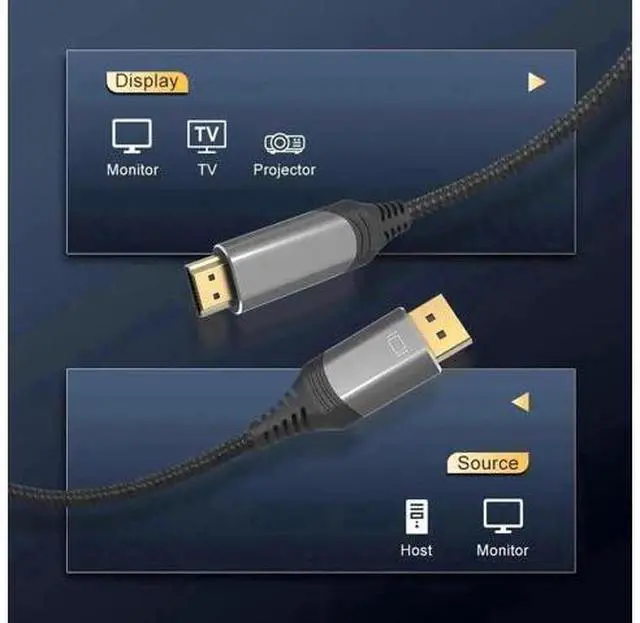 Alt view image 12 of 14 - 10FT HDMI to DisplayPort Cable, Unidirectional HDMI Input to DP Output, 8K & 4K Supported for PS5, Xbox, Mac Mini, PC Monitor