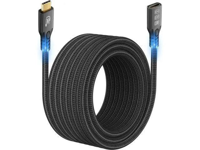 Alt view image 8 of 14 - Aomoproing Long USB C Cable 3.2 Gen-2 240W Charging Extension 3m 10ft Thunderbolt 3 Male to Female Data Transfer 20Gbps 48V/5A Type-C Video 4K Compatible with MacBook M1/M2/M3
