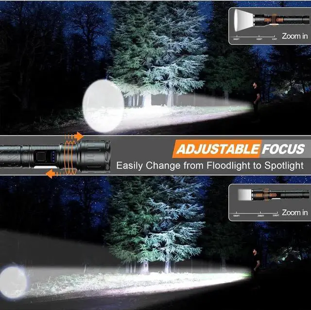 Alt view image 11 of 14 - MOREVAC Flashlights High Lumens Rechargeable- 100,000LM Super Bright Tactical Magnetic LED Flashlight,Powerful Flash Light with 8 Modes,Waterproof,Power Display Handheld Flashlight for Emergency