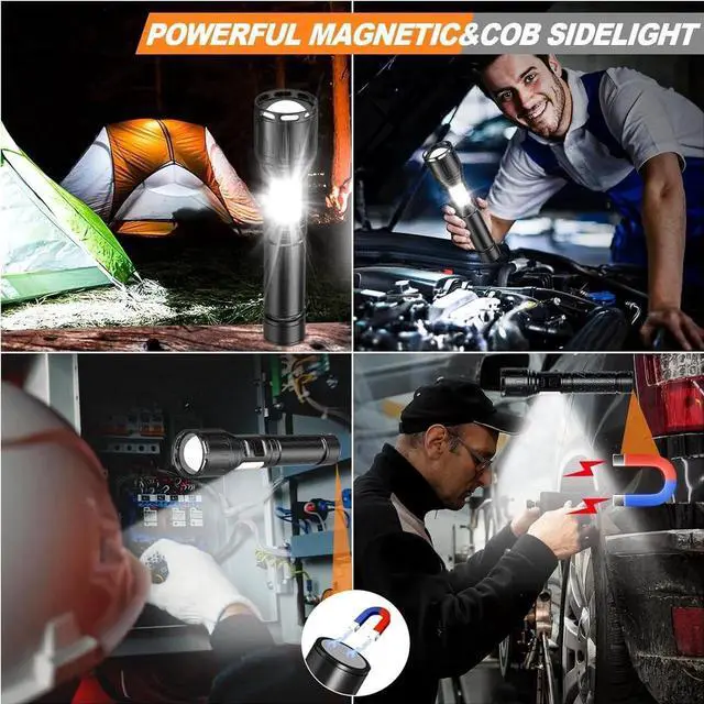 Alt view image 13 of 14 - MOREVAC Flashlights High Lumens Rechargeable- 100,000LM Super Bright Tactical Magnetic LED Flashlight,Powerful Flash Light with 8 Modes,Waterproof,Power Display Handheld Flashlight for Emergency