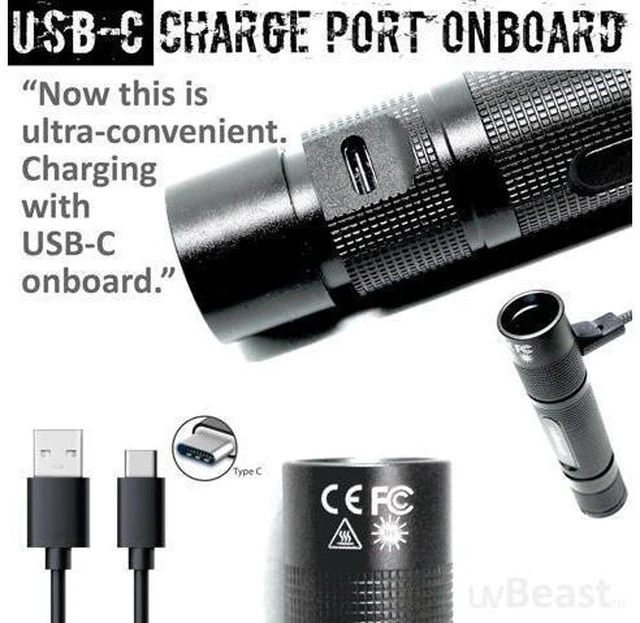 Alt view image 10 of 14 - New V3 365nm MINI - Black Light UV Flashlight High Definition Pure Ultraviolet - Professional Grade High Power Upgraded 5 Core UV LED USA Stock