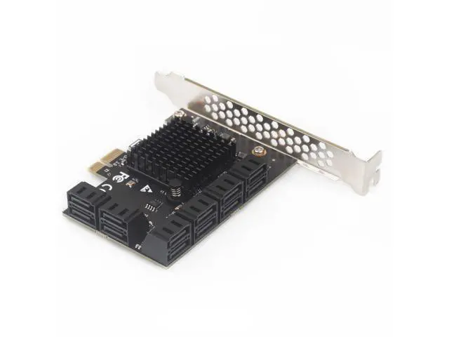 Alt view image 9 of 10 - PCIe x1 to 12-Port SATA3.0 Expansion Card,6Gbps SATA Adapter for SSD/HDD, Plug and Play with 12 Status LEDs, Compatible with Windows/Linux/Ubuntu/ESXi/Synology NAS (with SATA Cables)