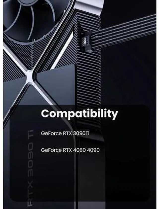 Alt view image 14 of 14 - Aomoproing 16pin GPU Cable to 4X 8 Pin Pcie Extension - PCI-e 5.0 12VHPWR Extender Cord 40cm Sleeved 12V-2x6 Cable for GeForce RTX 5090 5080 5070 5070Ti 4090 4080 4070ti 3090Ti (16AWG/Black)