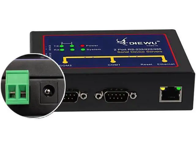Alt view image 10 of 10 - Serial to Ethernet Server Device Adapter to RS232/485/422 Serial device servers support Auto-MDI/MDIX 10/100Mbps TXB015