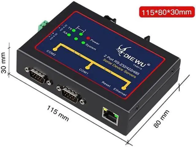 Alt view image 8 of 10 - Serial to Ethernet Server Device Adapter to RS232/485/422 Serial device servers support Auto-MDI/MDIX 10/100Mbps TXB015