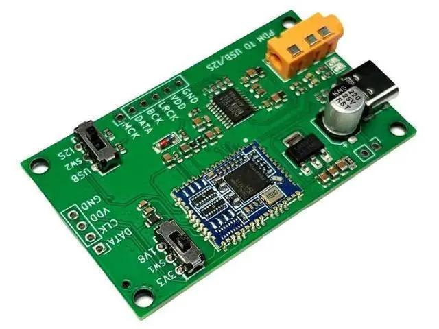Alt view image 4 of 6 - PDM MEMS Digital MIC Microphone To I2S/ Analog USB Sound Card Output PCM5102A Decoding 16bit 48K