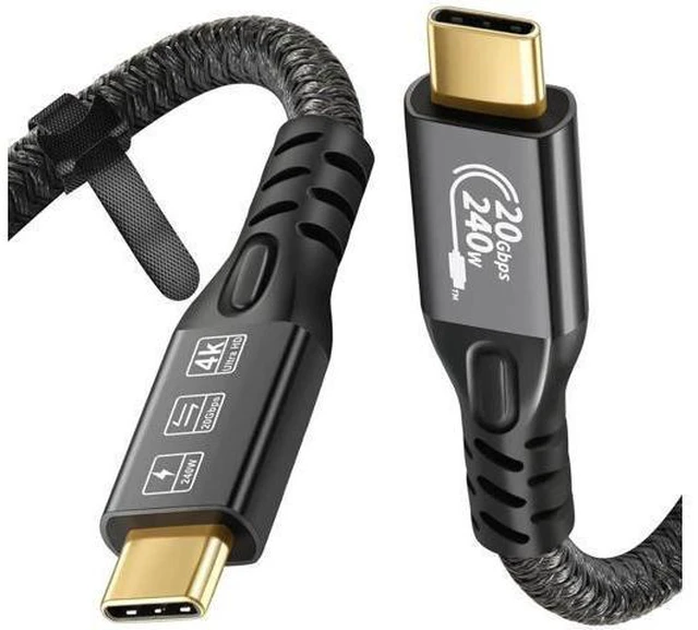 Alt view image 8 of 14 - Aomoproing USB C Cable 3.2 Gen 2X2 20Gbps, Type C 4K@60Hz UHD Video 5A/240W PD3.1 Fast Charge Cord with E-Marker Compatible with Thunderbolt 3/4 MacBook Pro Samsung Galaxy Pixel Monitor etc 3m