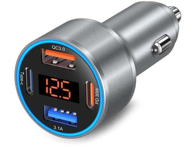 Alt view image 8 of 14 - AomoproingCar Charger USB C, 65W Dual 12V Cigarette Lighter USB Car Adapter with Voltage Display Multi Port PD/QC 3.0 Super Fast Charging Car Phone Charger for iPhone 16 15 14 13 12 Pro,Tablet,Android