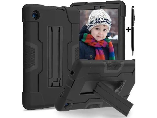 Alt view image 8 of 14 - Protective Case For TCL Tab 8 LE Model 9137W) / TCL Tab 8 WiFi Model 9132X, Shockproof Cover with Kickstand + Universal Stylus Pen