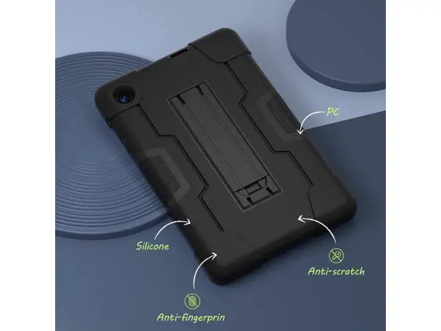 Alt view image 11 of 14 - Protective Case For TCL Tab 8 LE Model 9137W) / TCL Tab 8 WiFi Model 9132X, Shockproof Cover with Kickstand + Universal Stylus Pen