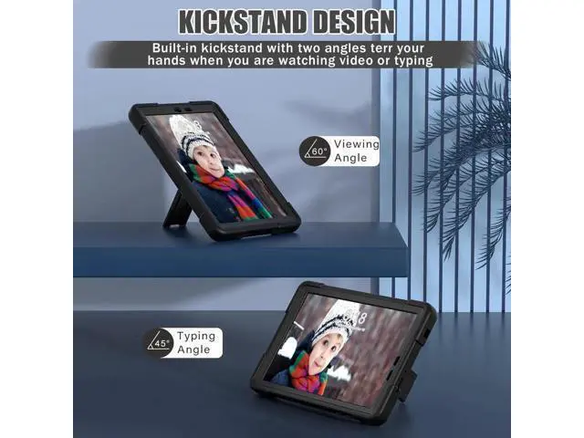 Alt view image 14 of 14 - Protective Case For TCL Tab 8 LE Model 9137W) / TCL Tab 8 WiFi Model 9132X, Shockproof Cover with Kickstand + Universal Stylus Pen