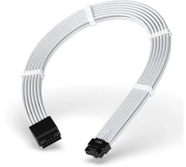 Alt view image 7 of 12 - Aomoproing GPU Power Sleeved Cable Extension, 16pin(12+4) 12VHPWR PCIe 5.0 Connector Male to Female for RTX 3090Ti 4070Ti 4080 4090, with Cable Combs-16AWG/White