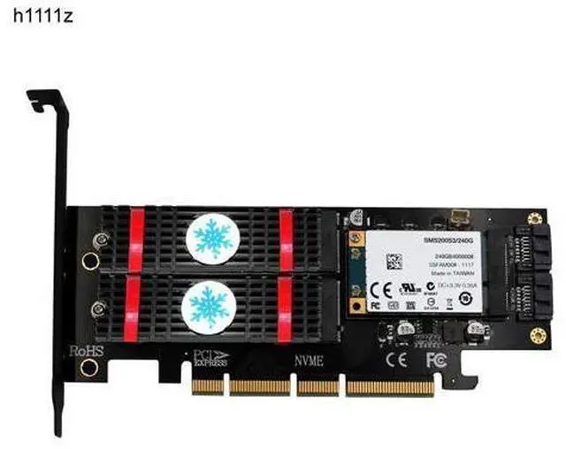 Alt view image 7 of 12 - H1111Z NVME M.2 NGFF MSATA SSD PCI Express Riser Card PCI-E PCI E PCIE to M2 Adapter M.2 Raiser M2 SATA Adapter M.2 SSD Cooling