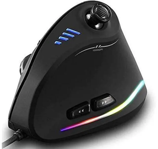 Alt view image 8 of 14 - ZEERKEER Ergonomic Vertical Mouse, RGB Wired Vertical Gaming Mouse with Joystick, 10000 Max DPI and 11 Programmable Buttons for Gamers, Computer