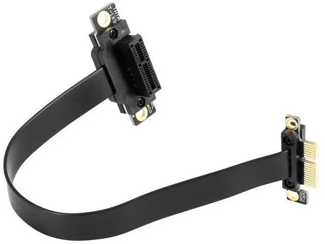 Alt view image 6 of 6 - PCIE X1 Riser Cable Dual 90 Degree Right Angle PCIe 3.0 X1 to X1 Extension Cable 8Gbps PCI Express 1X Riser Card 20cm