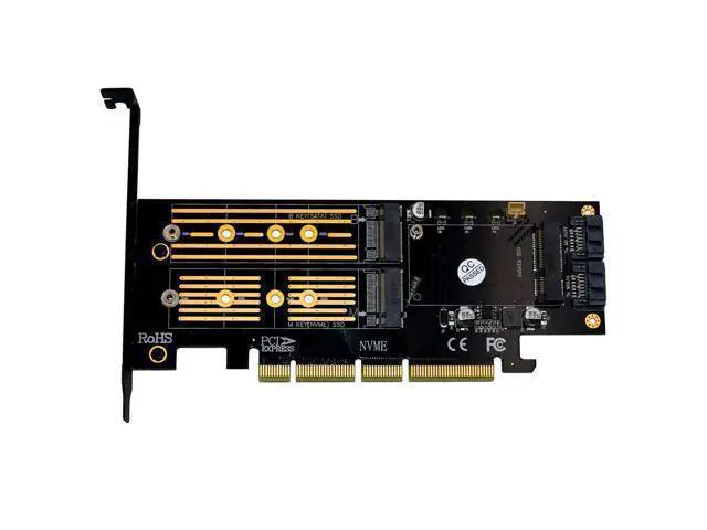 Alt view image 8 of 12 - H1111Z NVME M.2 NGFF MSATA SSD PCI Express Riser Card PCI-E PCI E PCIE to M2 Adapter M.2 Raiser M2 SATA Adapter M.2 SSD Cooling