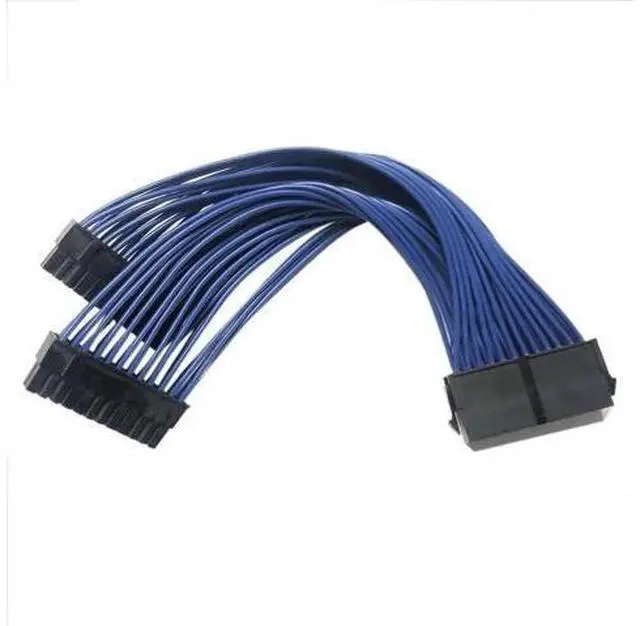Alt view image 13 of 14 - 23.5cm ATX 24Pin 1-to-2 Y Splitter PSU Extension Cable, Male to Female Power Splitter Cord Replacement