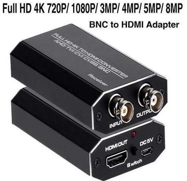 Alt view image 8 of 14 - TVI/CVI/AHD+CVBS to HDMI Converter,Full HD 4K 8MP/5MP/4MP/3MP/1080P/720P BNC to HDMI Converter Adapter for Monitor HDTV DVR